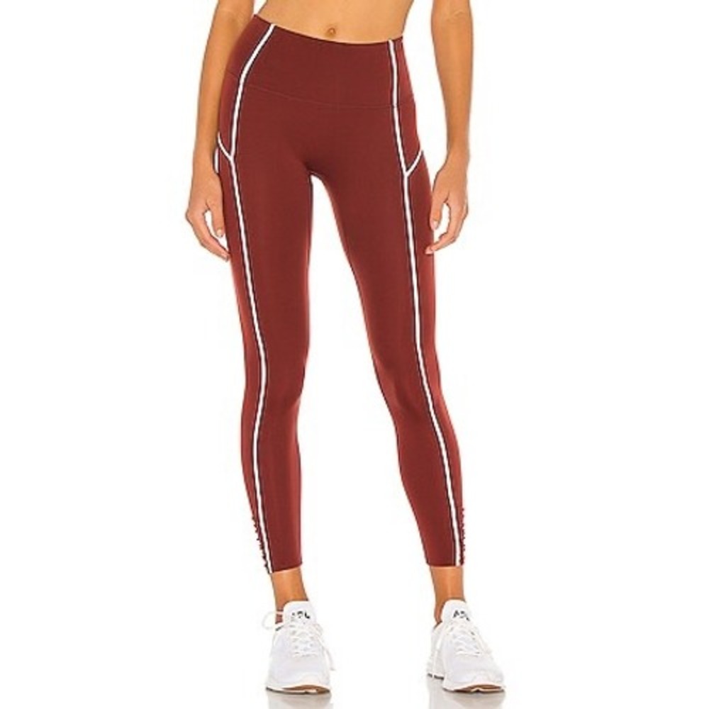 FP Movement You're A Peach Legging Womens S Mahogany High Rise Ruched Yoga EUC